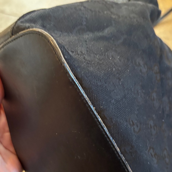 Vintage Authentic Gucci GG monogram canvas black leather shoulder bag/Tom Ford🌟 - Picture 11 of 16